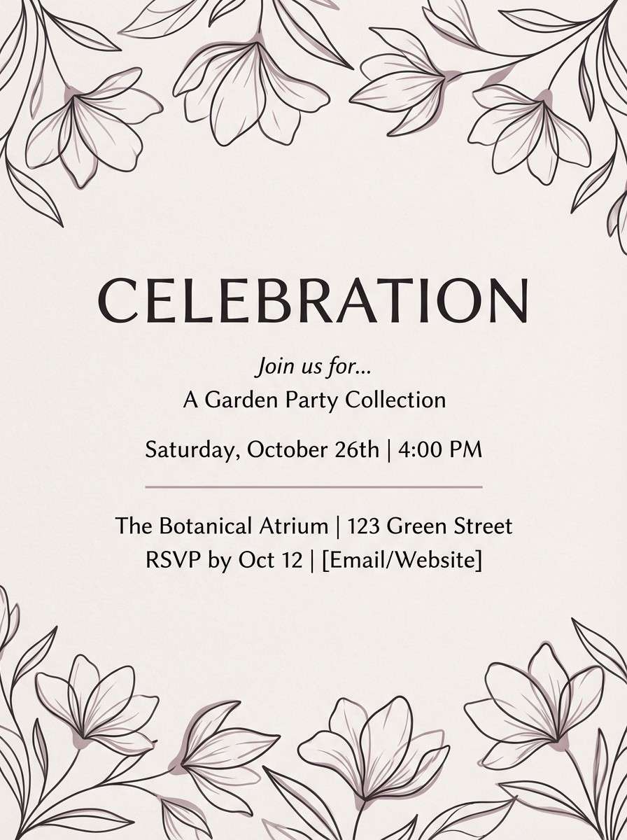 lavender neutral invitation card