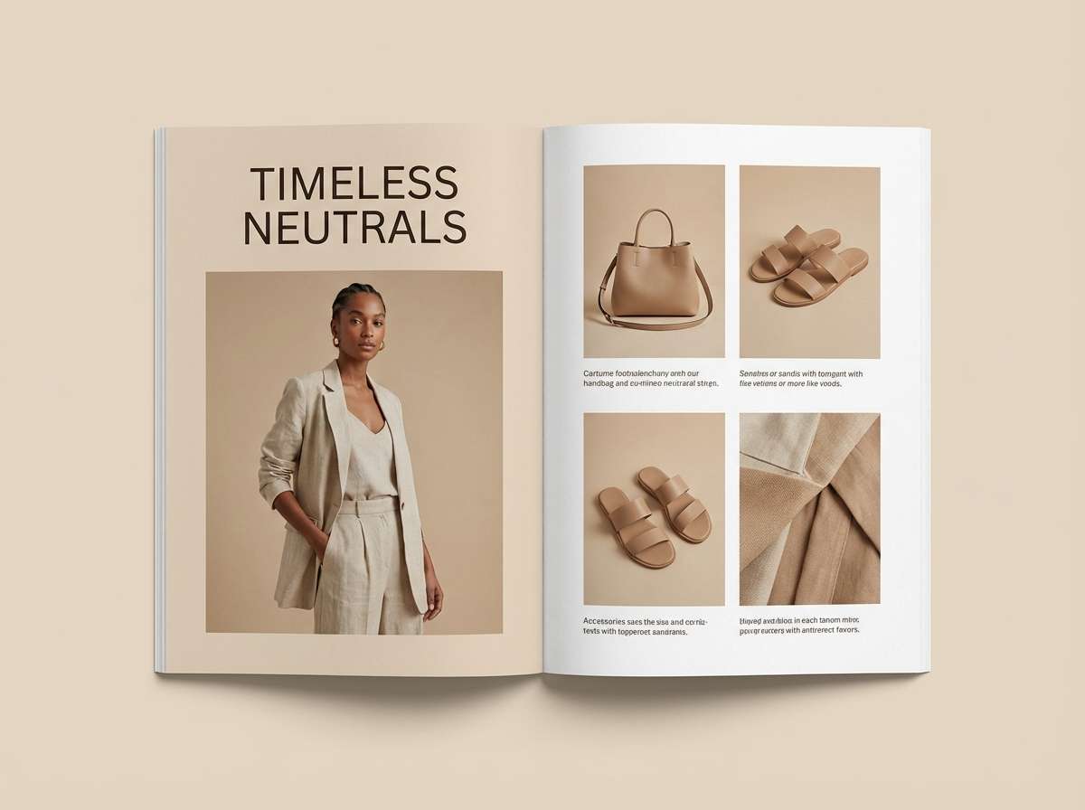 warm neutral lookbook spread