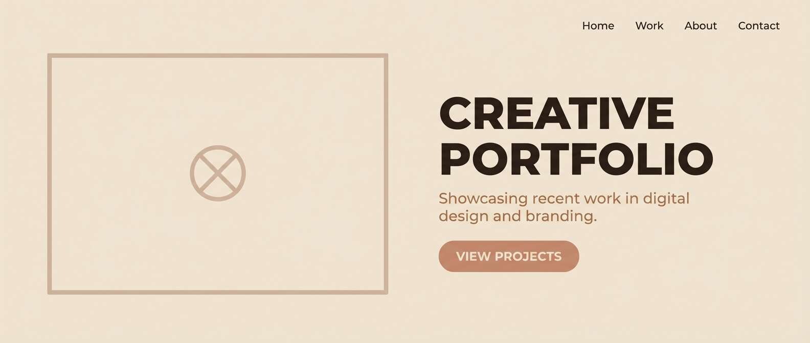 warm portfolio hero mockup