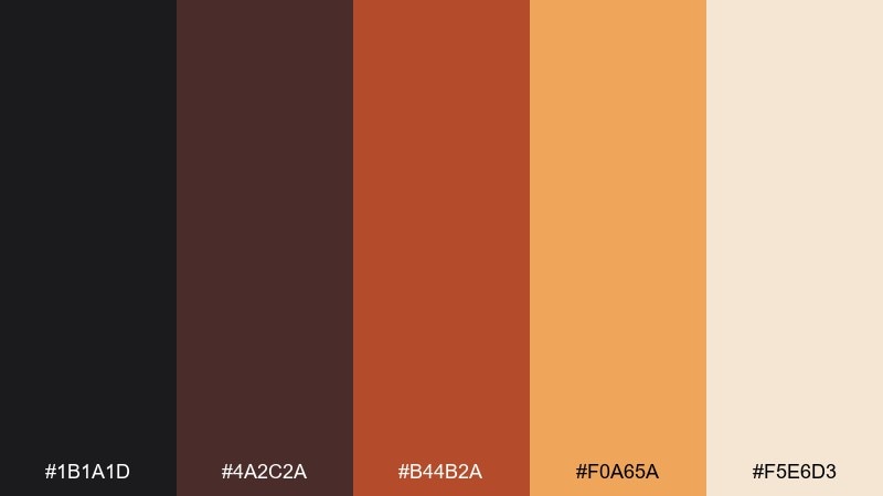 bonfire night fall color palette with hex codes