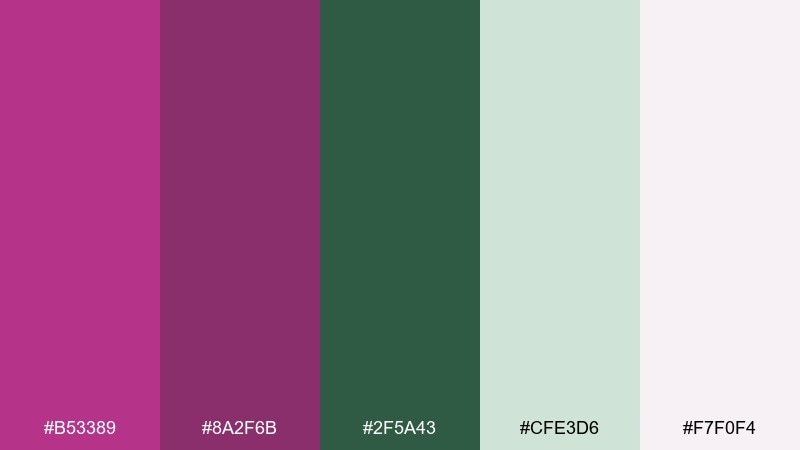 botanical berry fandango color palette with hex codes