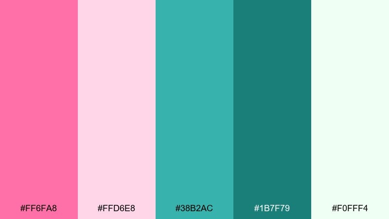 botanical bloom color palette with hex codes