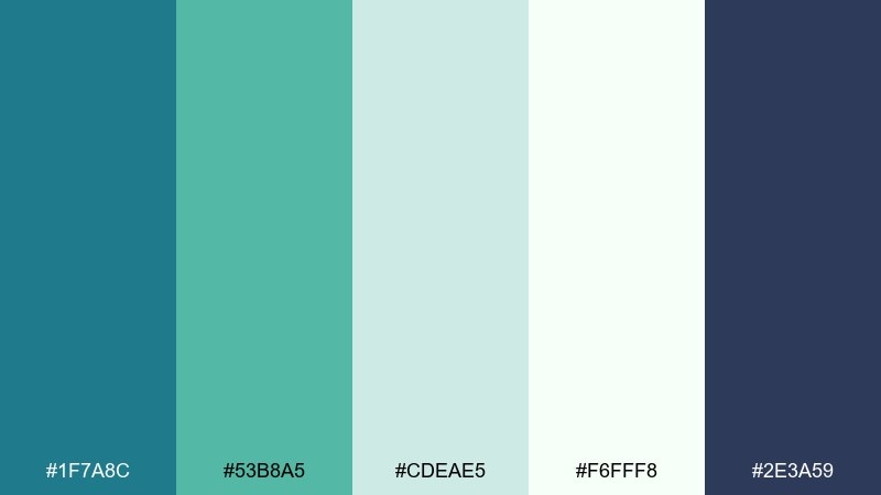 botanical breeze color palette with hex codes