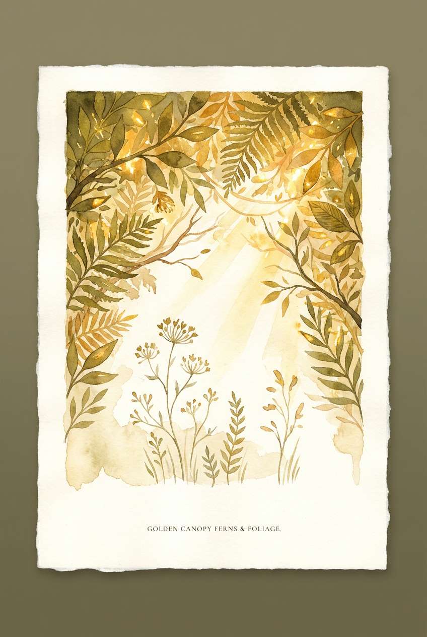watercolor canopy botanical poster