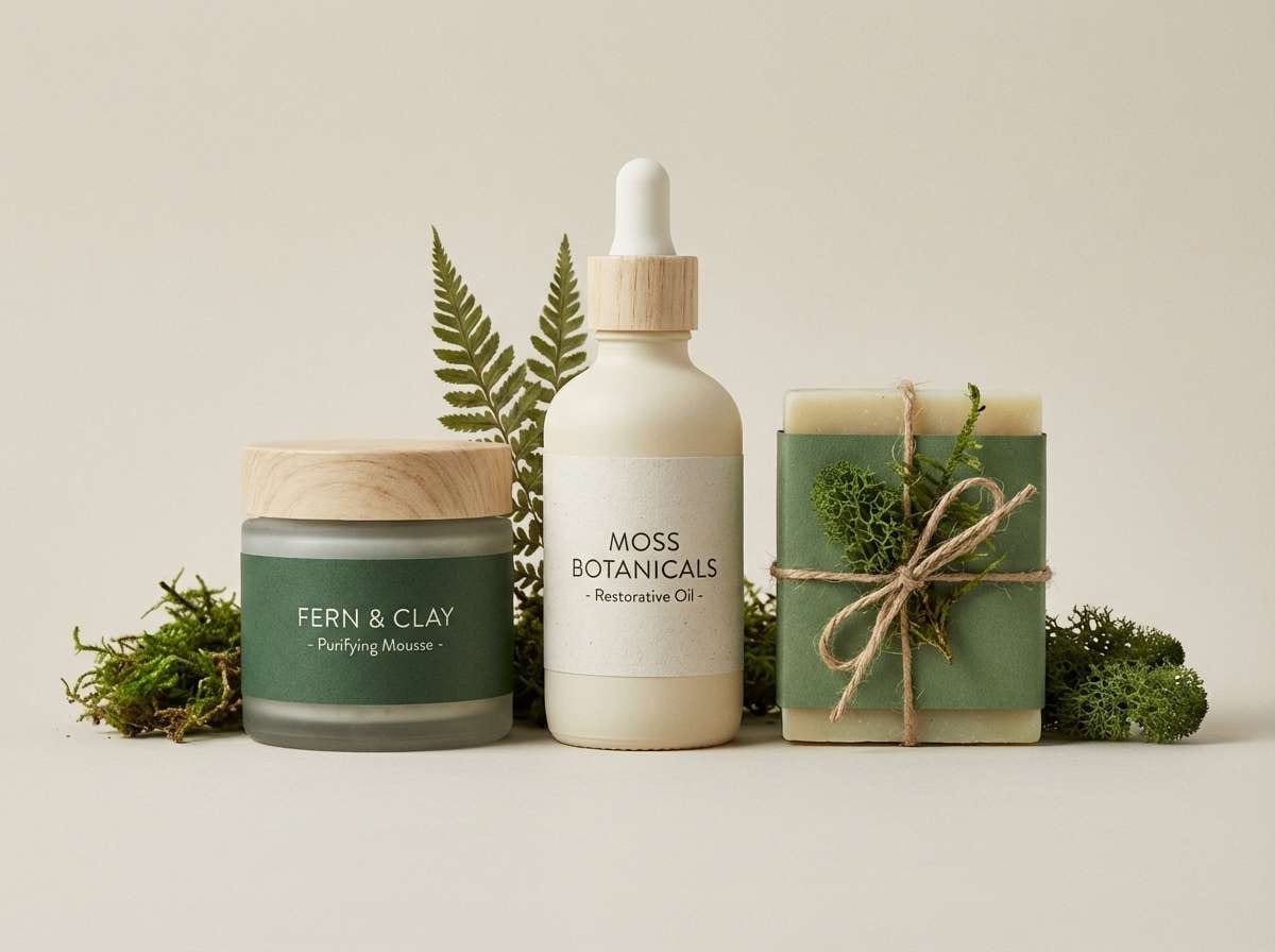 eco skincare label mockup
