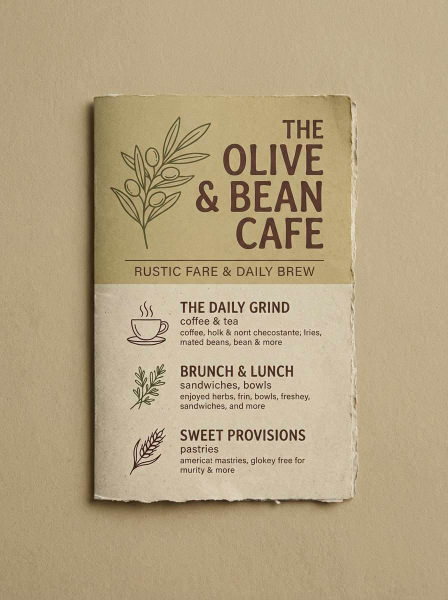 rustic cafe menu