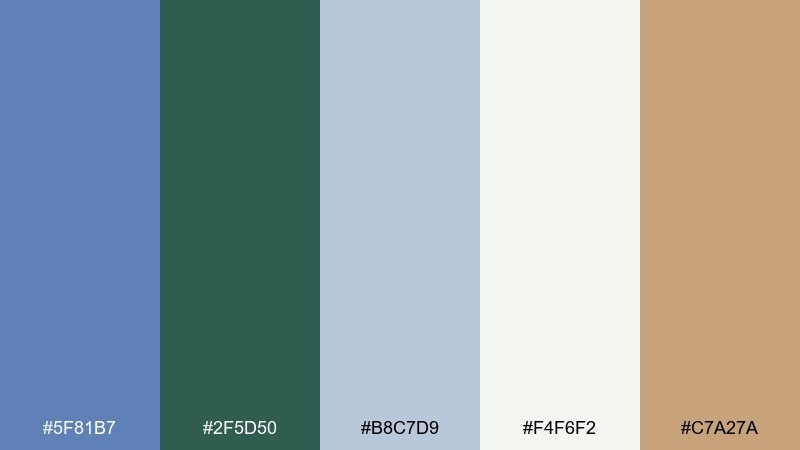 botanical dusk glaucous color palette with hex codes