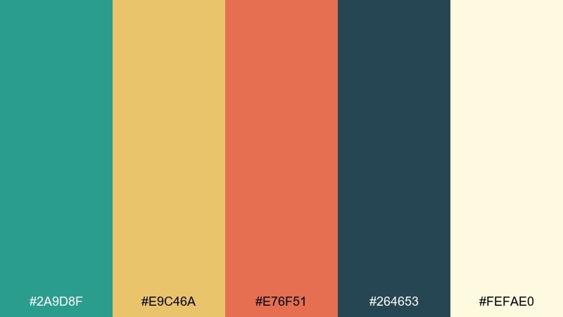 botanical fiesta green yellow red color palette with hex codes