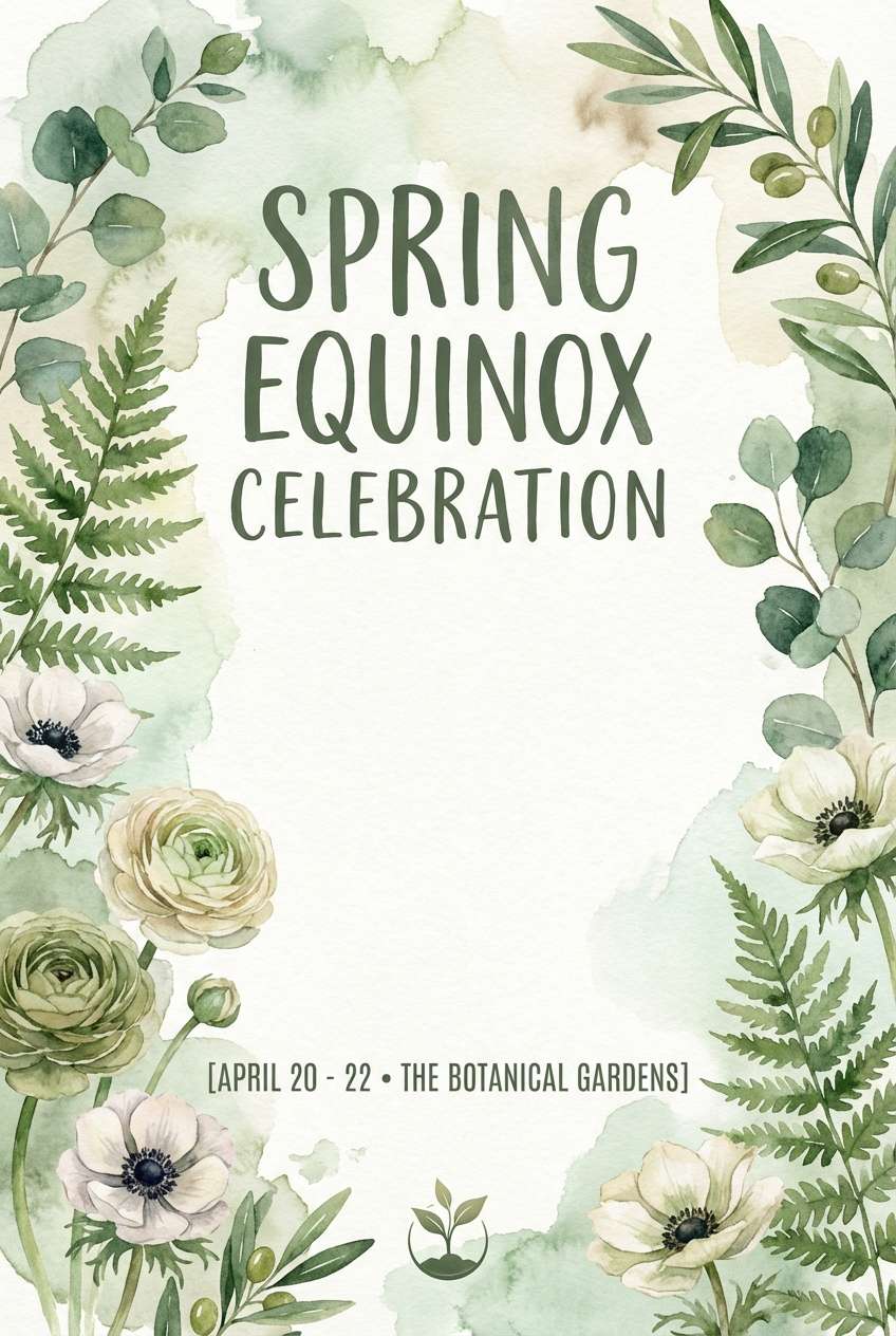 botanical green palette event poster