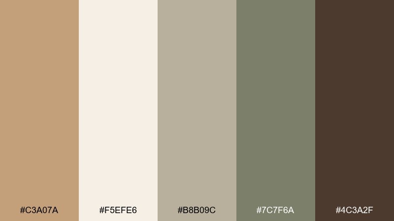 botanical herbarium fawn color palette with hex codes