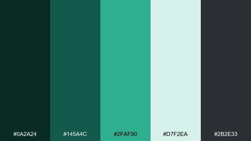 botanical ink jade color palette with hex codes