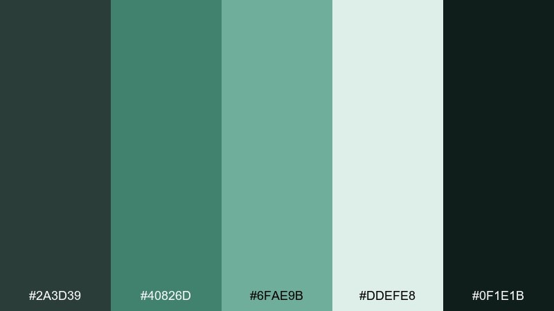 botanical ink viridian color palette with hex codes
