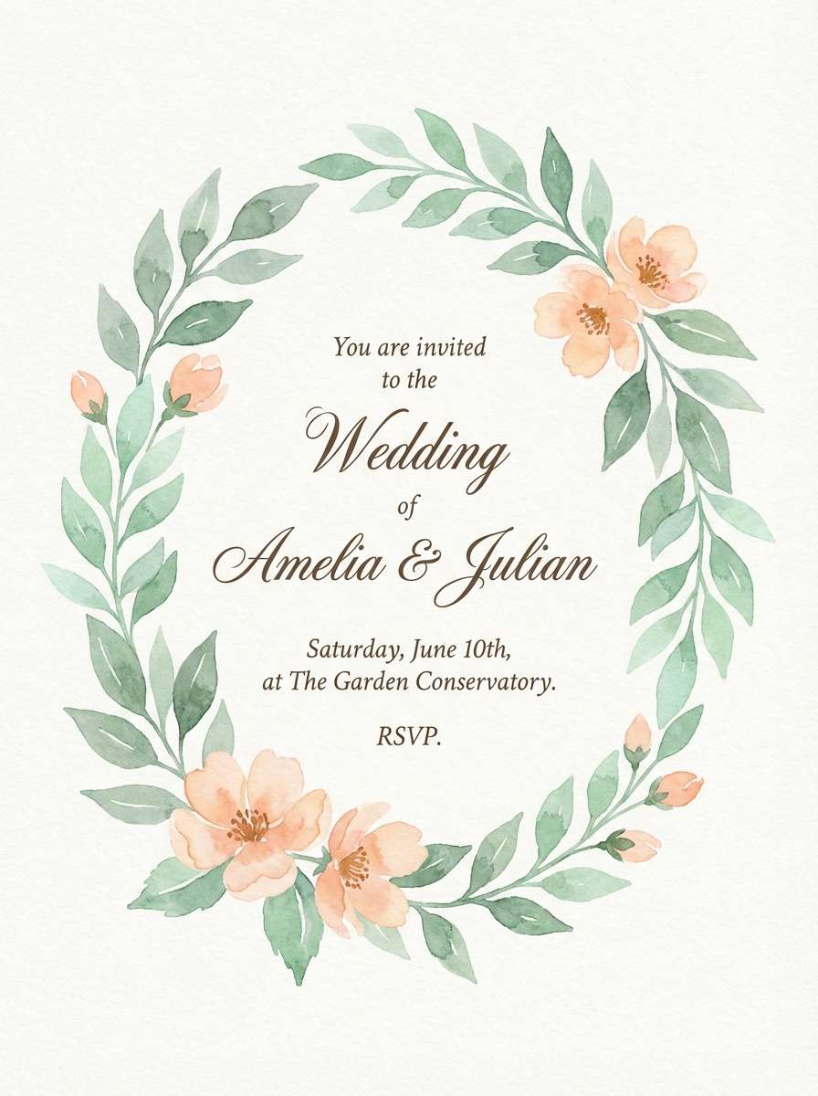 botanical invitation card