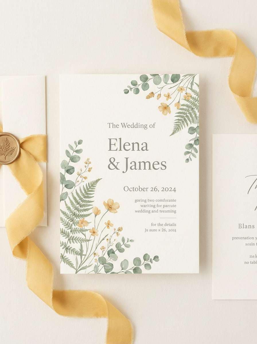 botanical invitation set