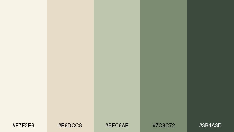 botanical ivory cream ivory color palette with hex codes
