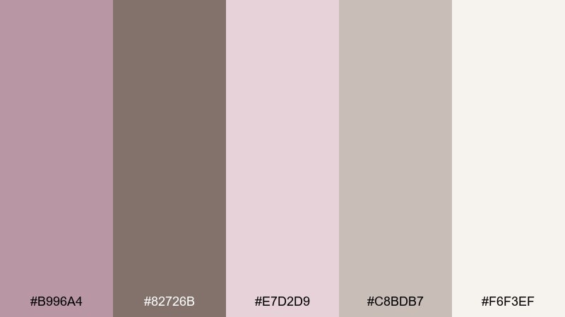 botanical mauve watercolor mauve taupe color palette with hex codes