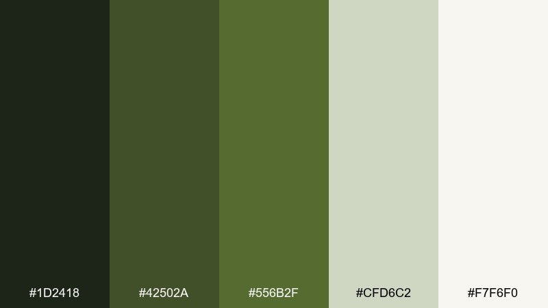botanical minimal ui color palette with hex codes