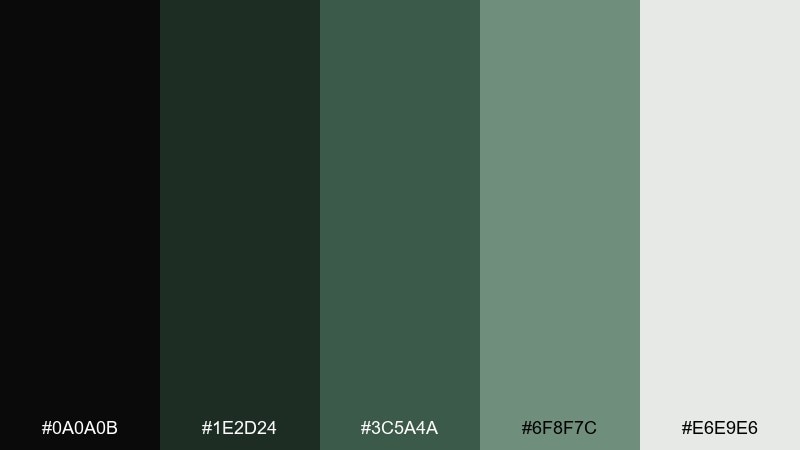 botanical noir color palette with hex codes