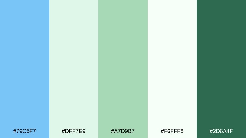 botanical sky color palette with hex codes
