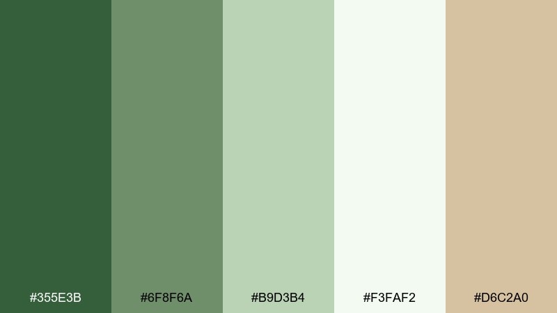 botanical watercolor color palette with hex codes