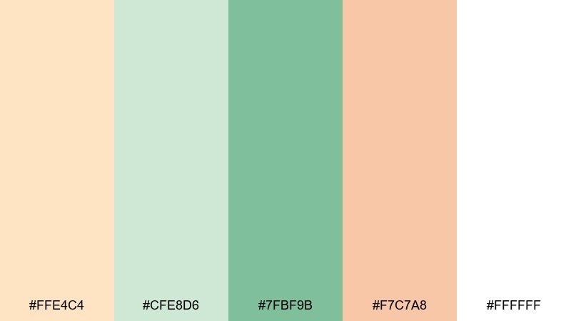 botanical watercolor spring color palette with hex codes