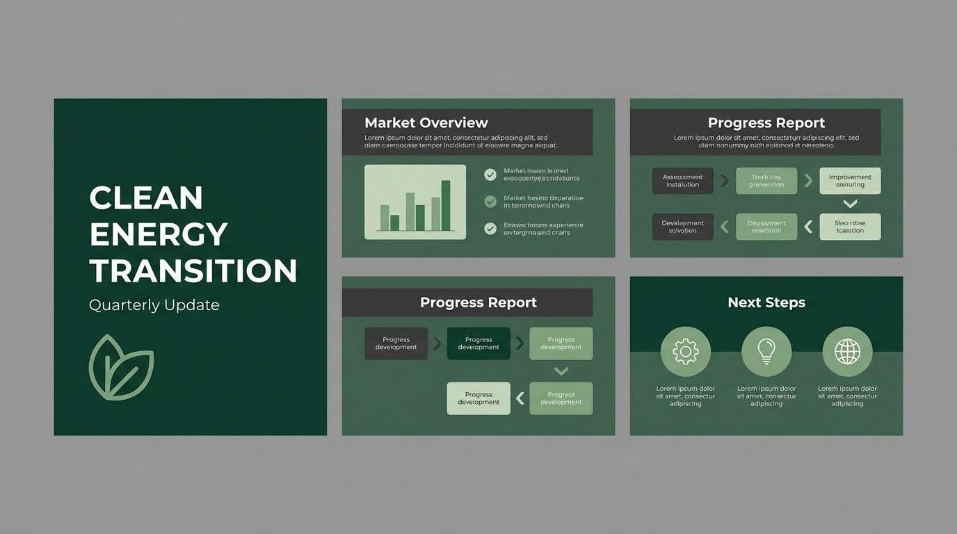 green presentation slide design