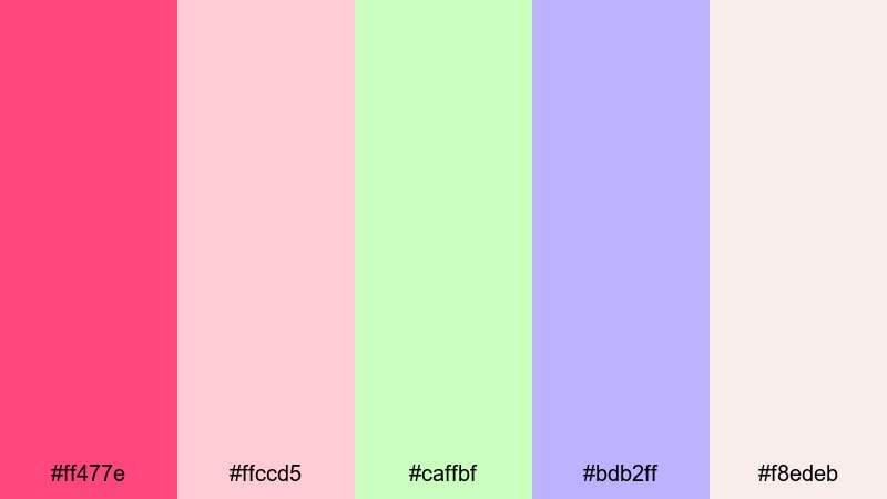 bouquet fresh color palette with hex codes