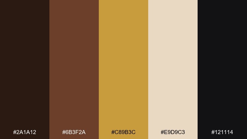 bourbon gold art deco color palette with hex codes