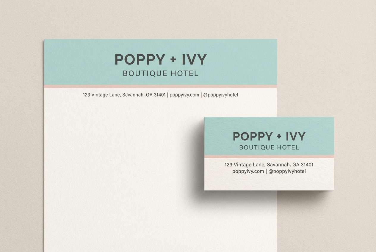 boutique hotel stationery