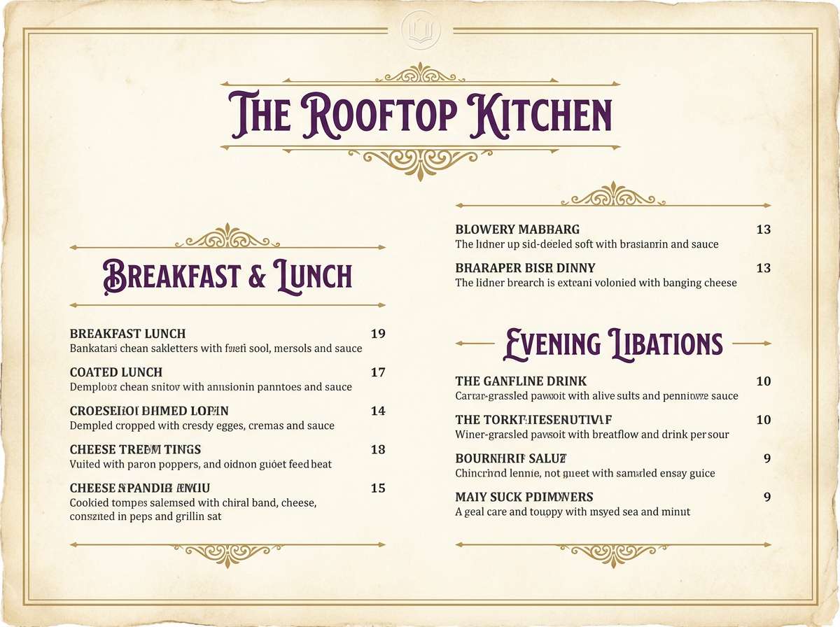 boutique menu design