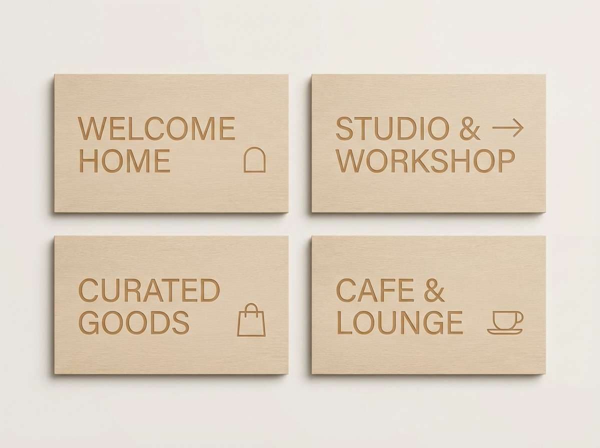 boutique signage neutral set