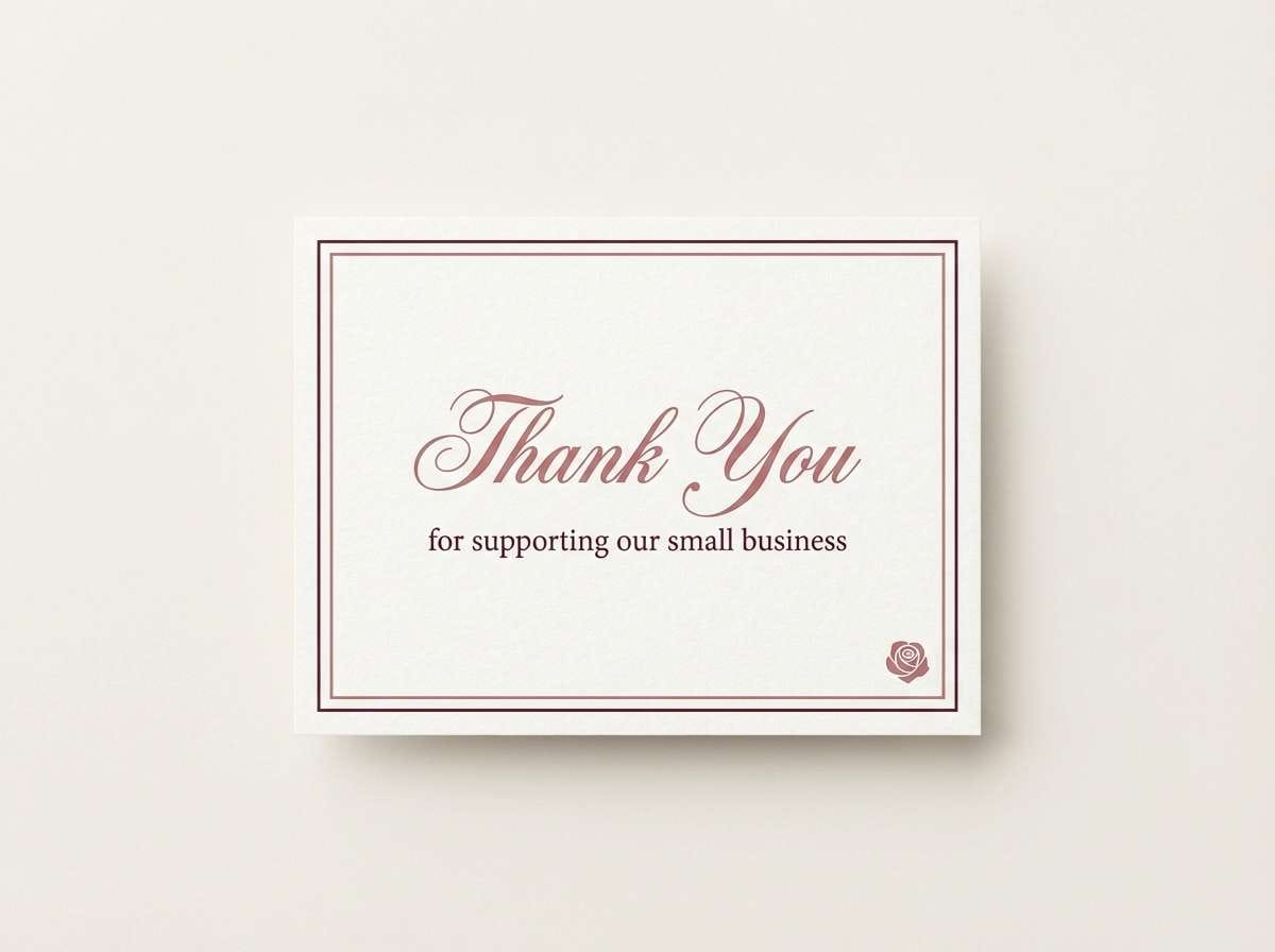 rose thank you card