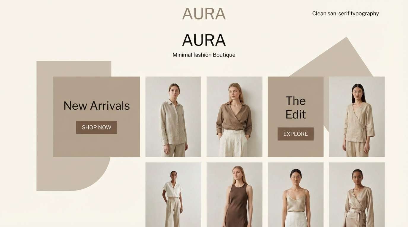 minimal boutique website