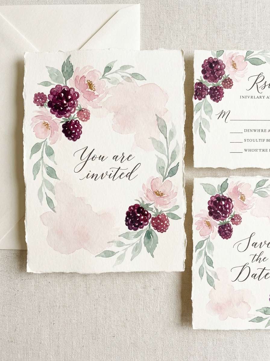 watercolor wedding invitation