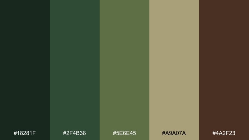 bramble path forest color palette with hex codes