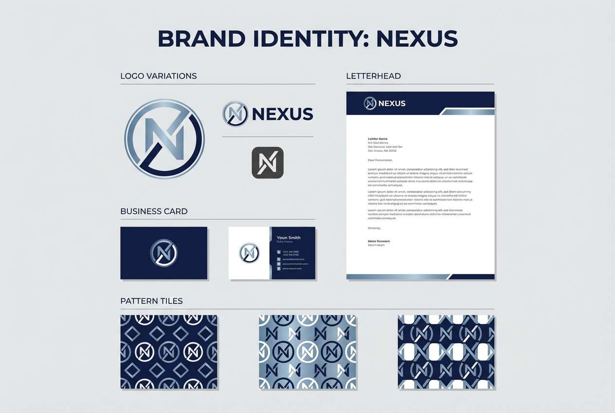 branding kit in cool blues