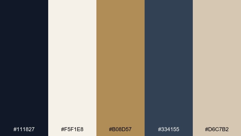 brass & ink classic color palette with hex codes