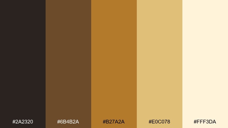 brass bookmark library color palette with hex codes