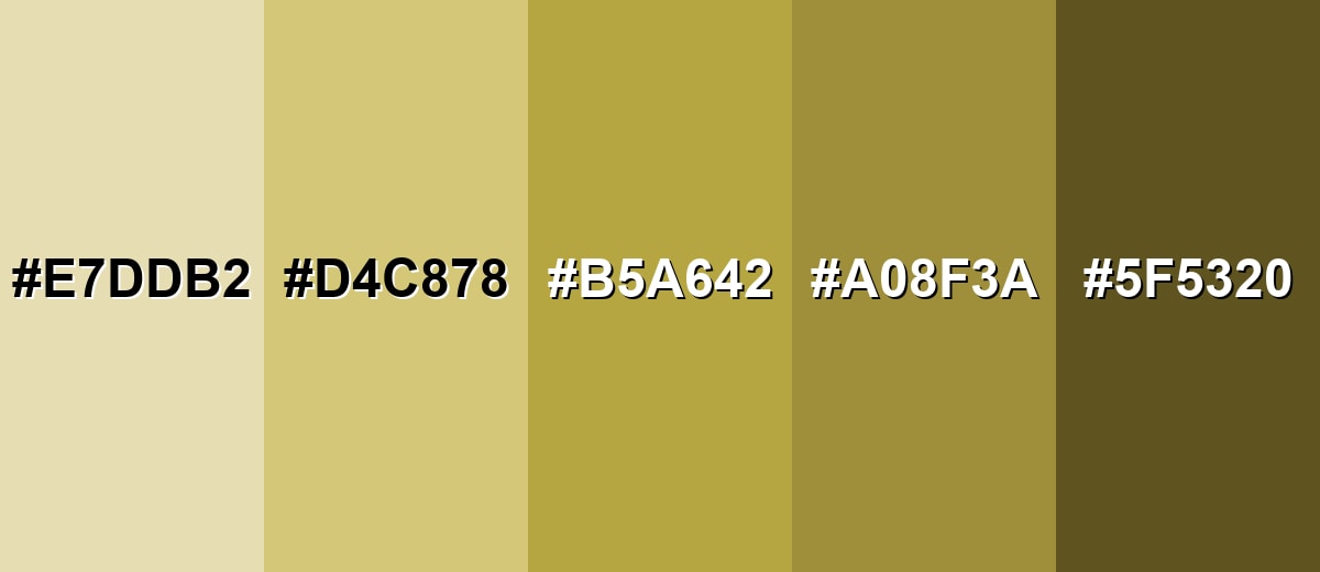 shades and variations of brass-color