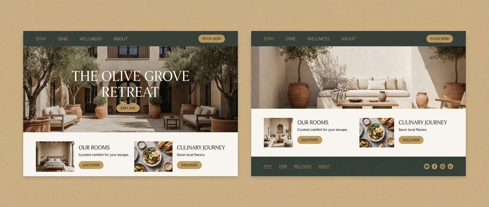 boutique hotel website ui