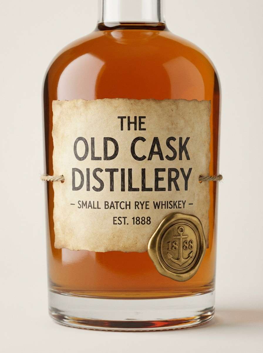 vintage spirits bottle label