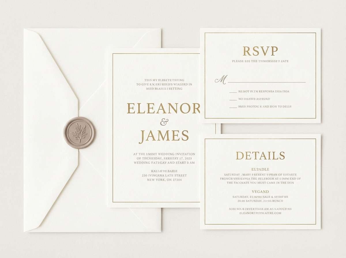 elegant wedding invitation suite