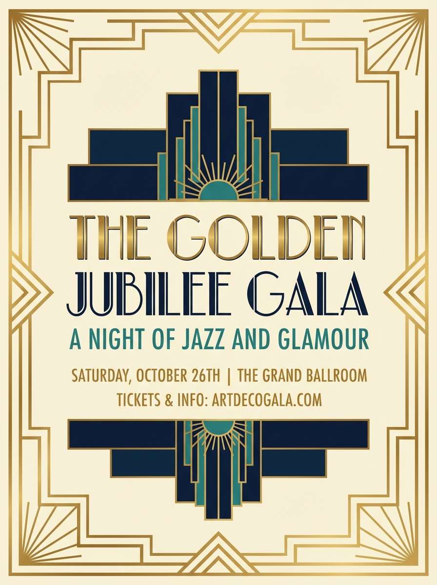 art deco style event flyer