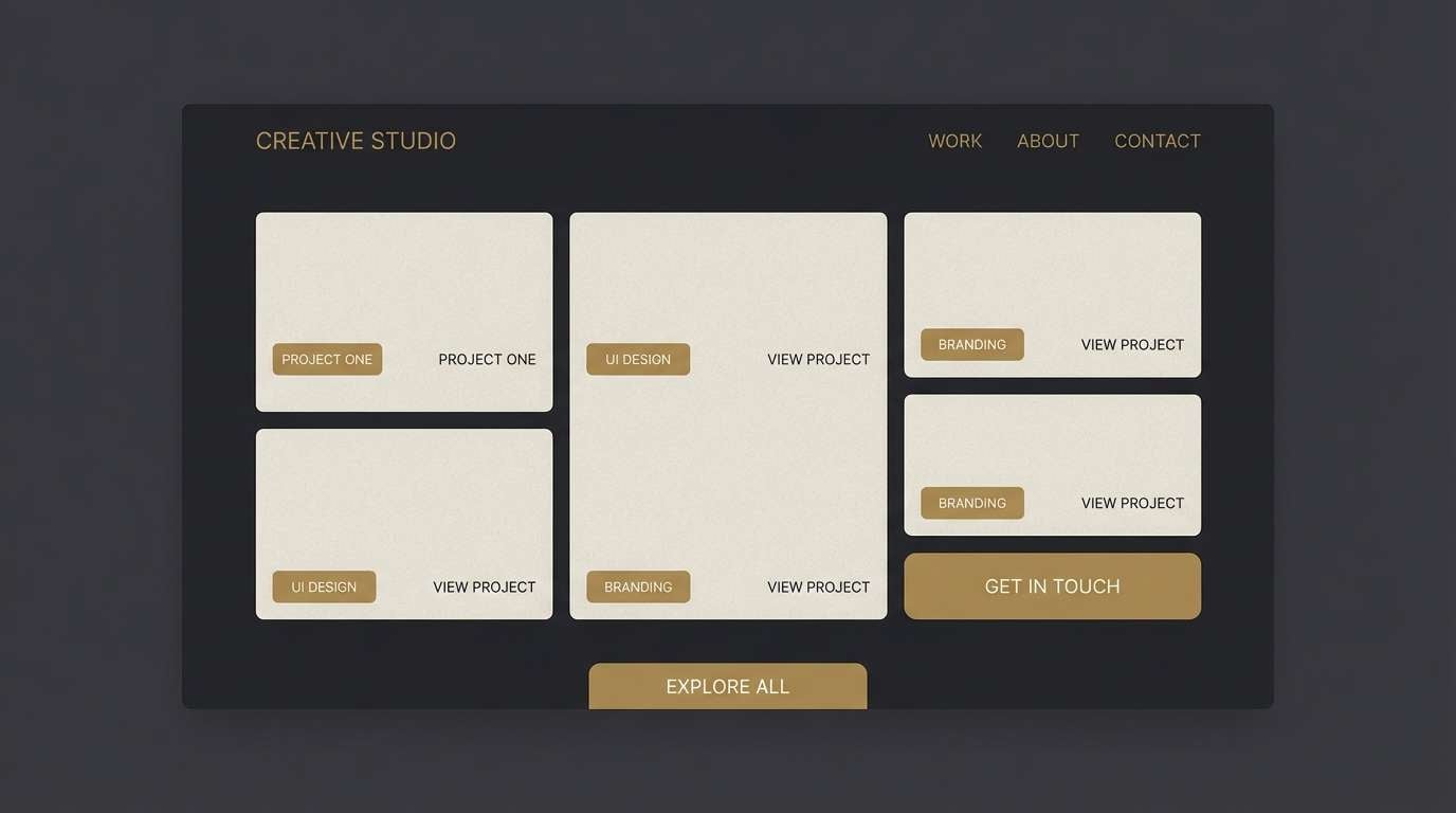 dark portfolio ui mockup