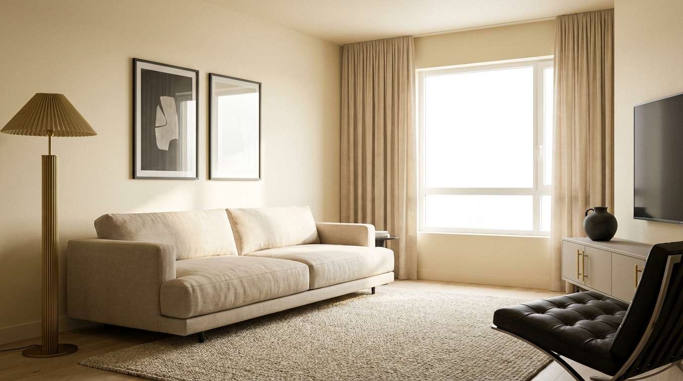 warm minimal living room