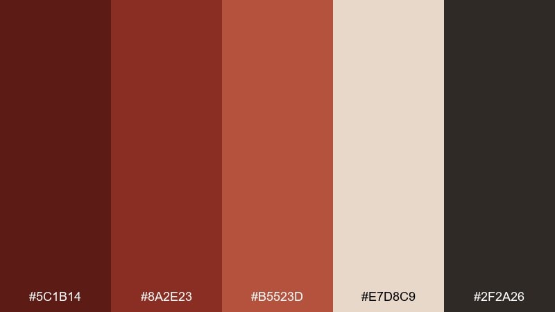 brick and bone color palette with hex codes