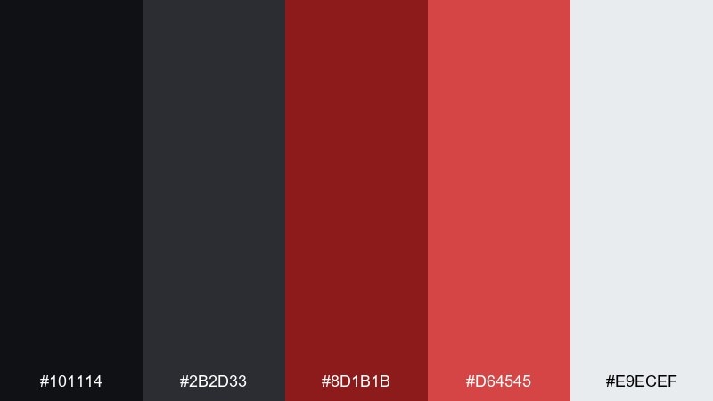 brick & ink color palette with hex codes