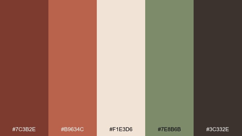 brick and sage kitchen chestnut color palette with hex codes