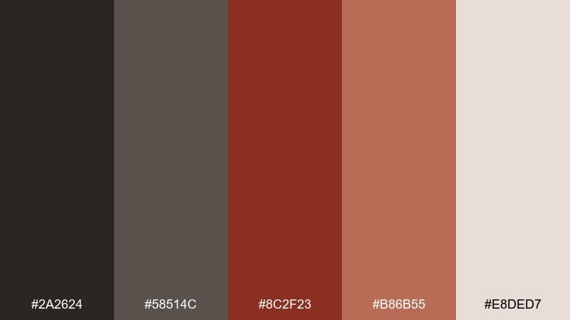 brick ash industrial color palette with hex codes
