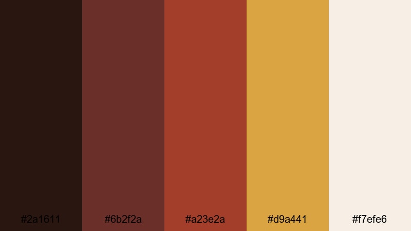 brick cream color palette with hex codes